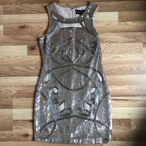 Needle & thread gold sequin mini dress 4